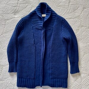 MAISON KITSUNE Navy Textured Lambswool Cardigan- Size S